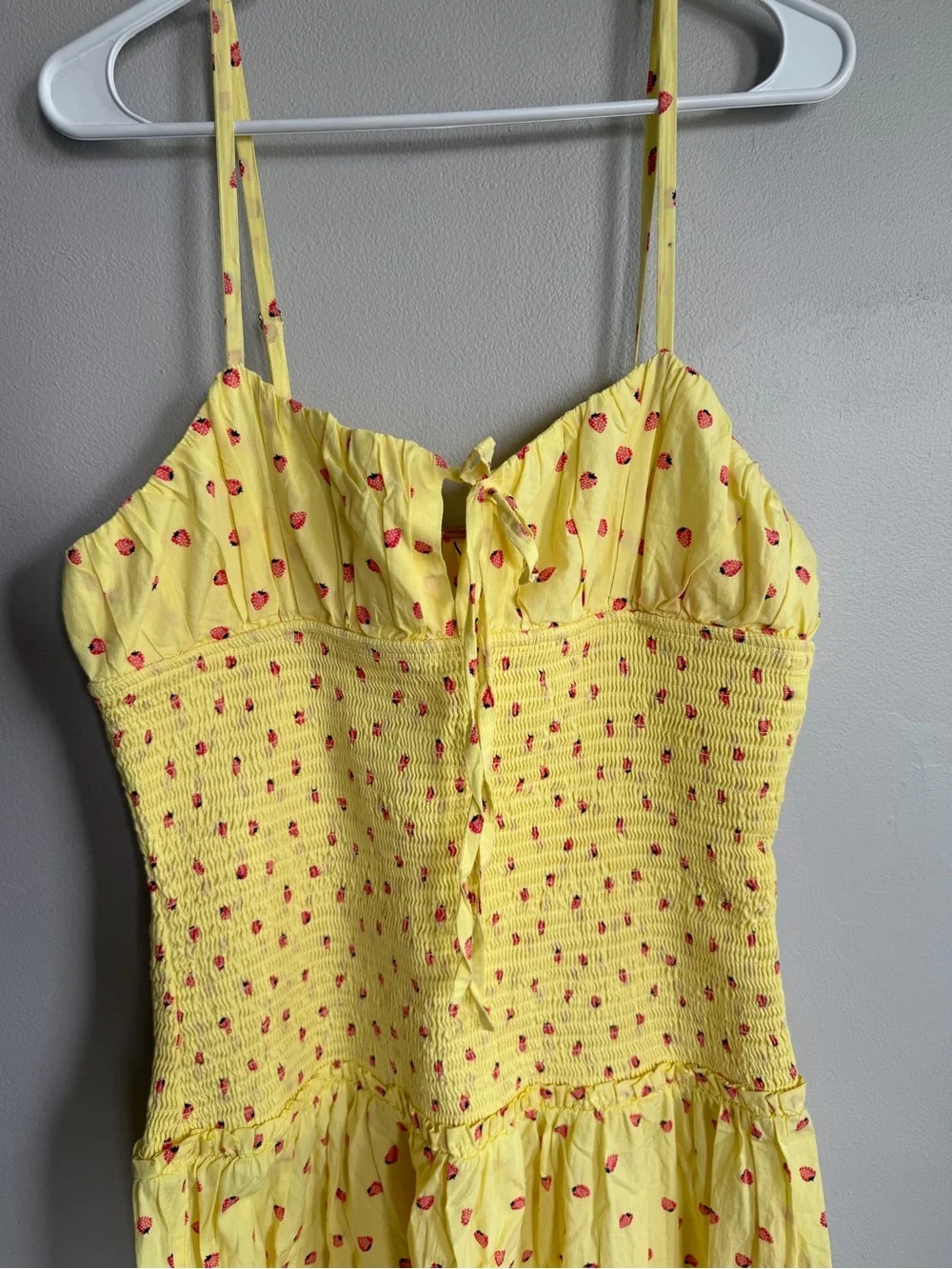 NWT Free People Lavender Daze Smocked Sundress in Strawberry Lemon L